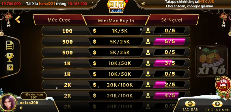 xì tố hit club